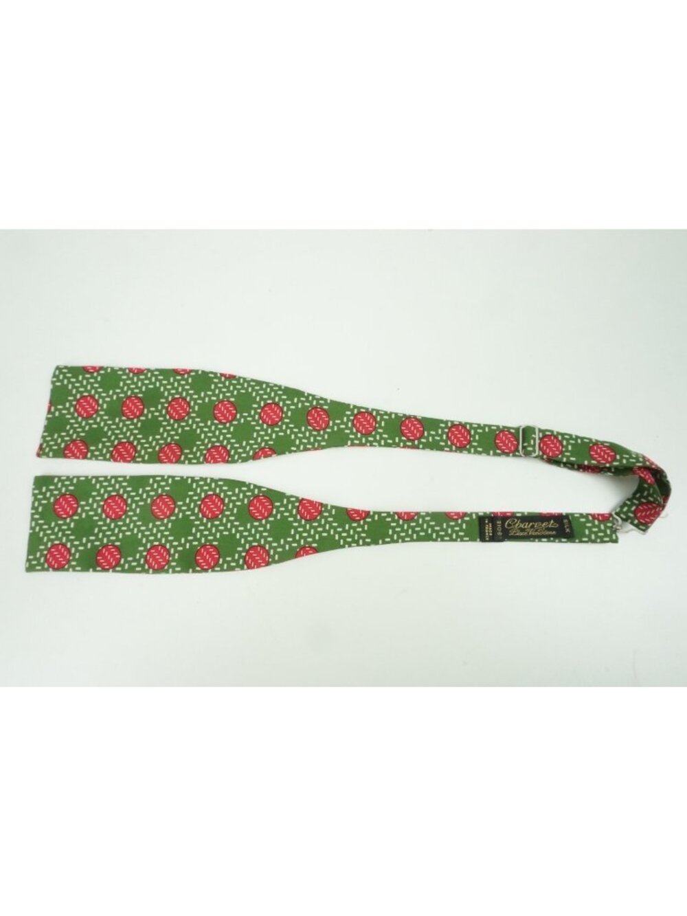 Charvet Emerald Green Cherry Red Polkadot Silk Bow Tie